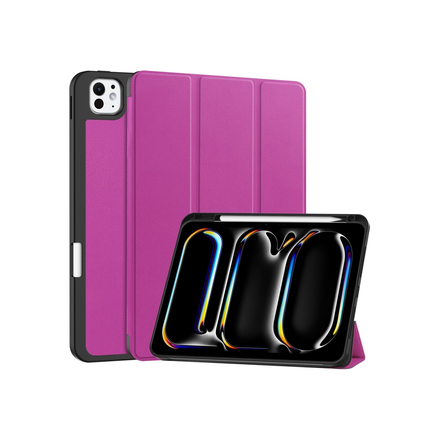 Til iPad Pro 11 (2024) Etui Tre - fold Stativ Tablet Cover med Pen Holder