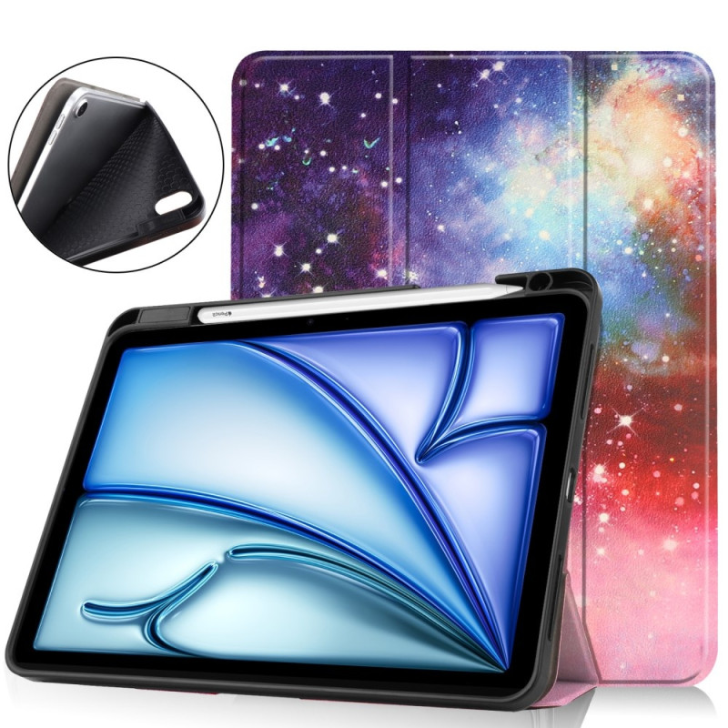 Til iPad Air 11 (2024) Slim Fit Trifoldbart deksel Pennebrett - Galaxy