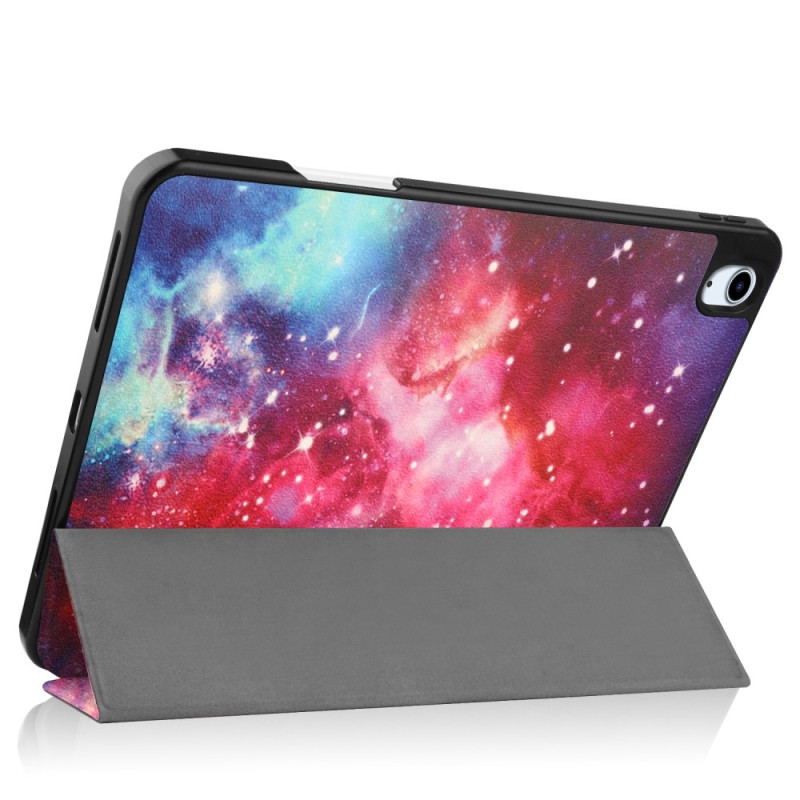 Til iPad Air 11 (2024) Etui Tre - fold Stativ Tablet Cover med Pen Holder - Galaxy