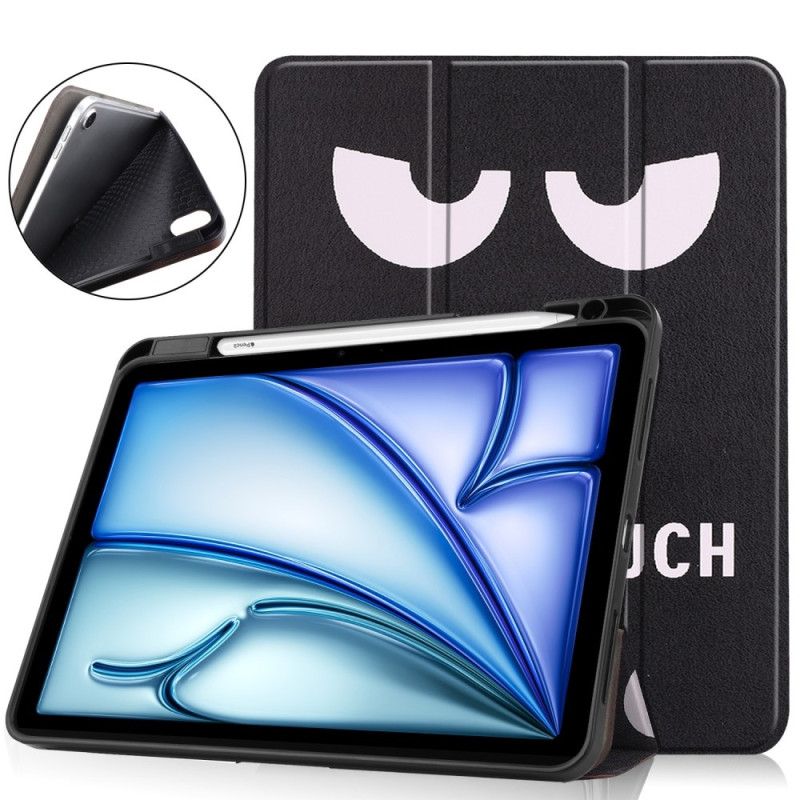 For iPad Air 11 (2024) Case Tri - fold Stand Tablet Cover with Pen Slot - Don't Touch