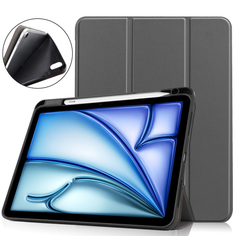 Til iPad Air 11 (2024) Etui Tre - fold Stativ Tablet Cover med Pen Holder