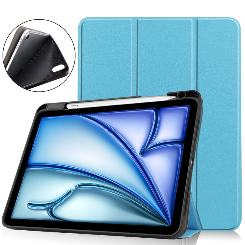 Til iPad Air 11 (2024) Etui Tre - fold Stativ Tablet Cover med Pen Holder