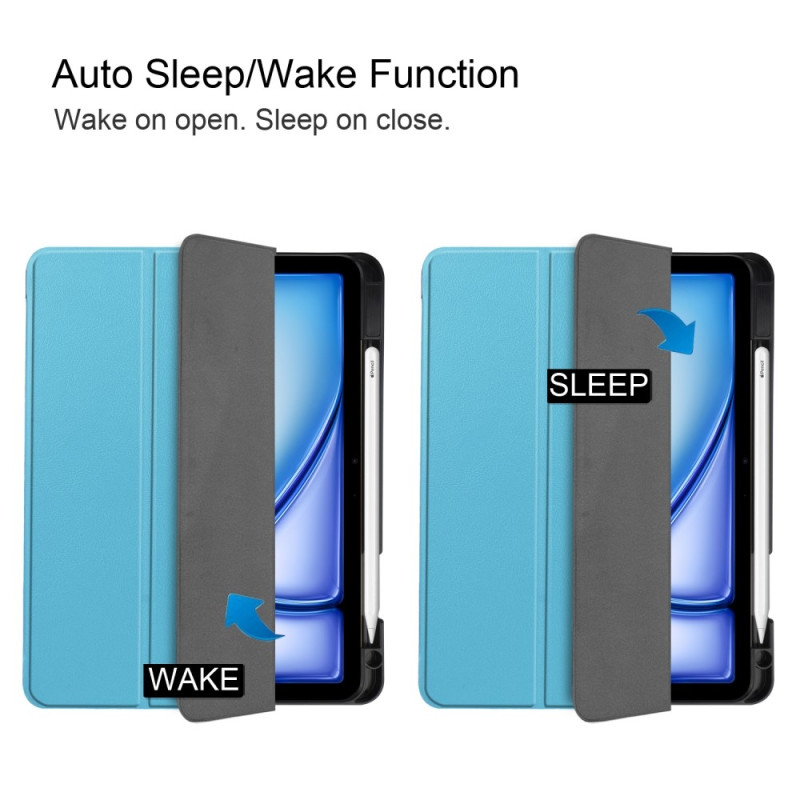 For iPad Air 11 (2024) Case Tri - fold Stand Tablet Cover with Pen Slot