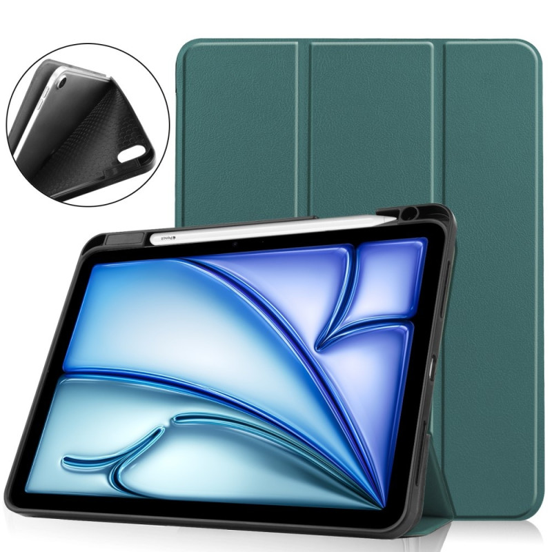 Til iPad Air 11 (2024) Etui Tre - fold Stativ Tablet Cover med Pen Holder