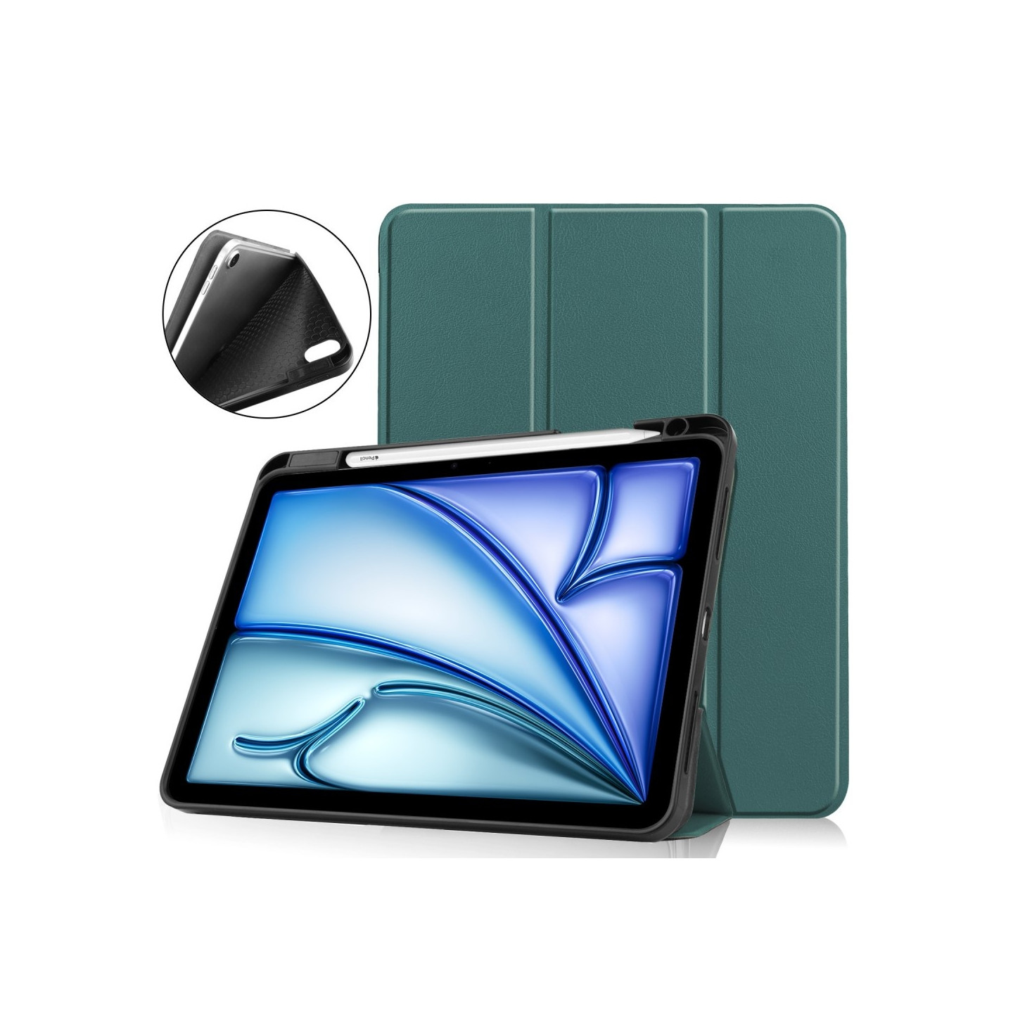 For iPad Air 11 (2024) Case Tri - fold Stand Tablet Cover with Pen Slot