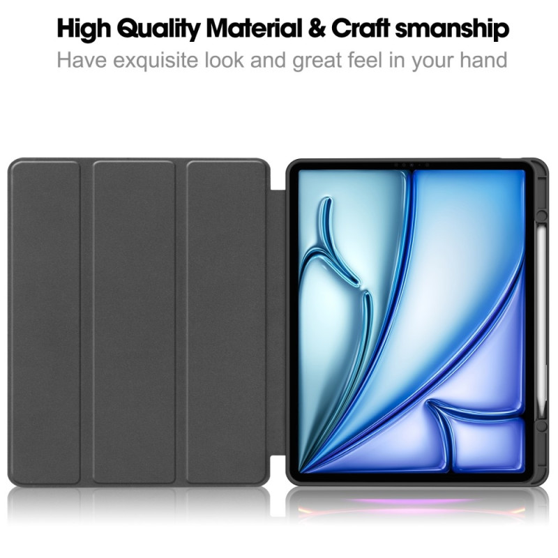 Til iPad Air 13 (2024) Etui Tre - fold Stativ Tablet Cover med Pen Holder - Graffiti