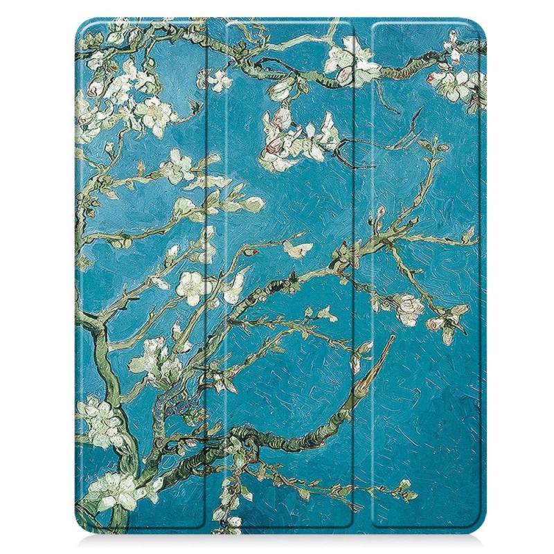 Til iPad Air 13 (2024) Etui Tre - fold Stativ Tablet Cover med Pen Holder - Blossom