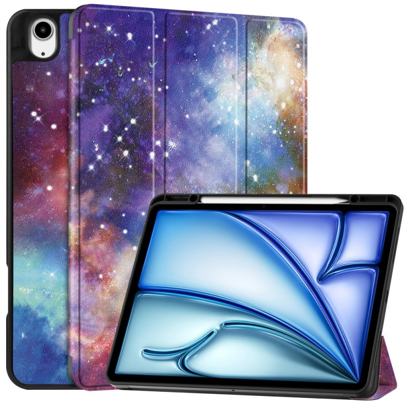 Til iPad Air 13 (2024) Slim Fit Trifoldbart deksel Pennebrett - Galaxy