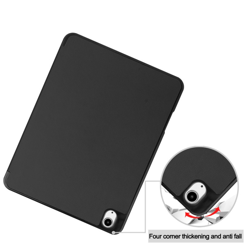 Til iPad Air 13 (2024) Etui Tre - fold Stativ Tablet Cover med Pen Holder - Sort