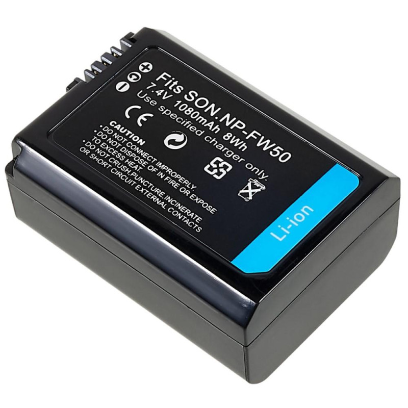 NP - FW50 batteri til Sony A6400/A6000/ZVE 10/A7M2/A6100/A6300/A7R2/A5100 osv