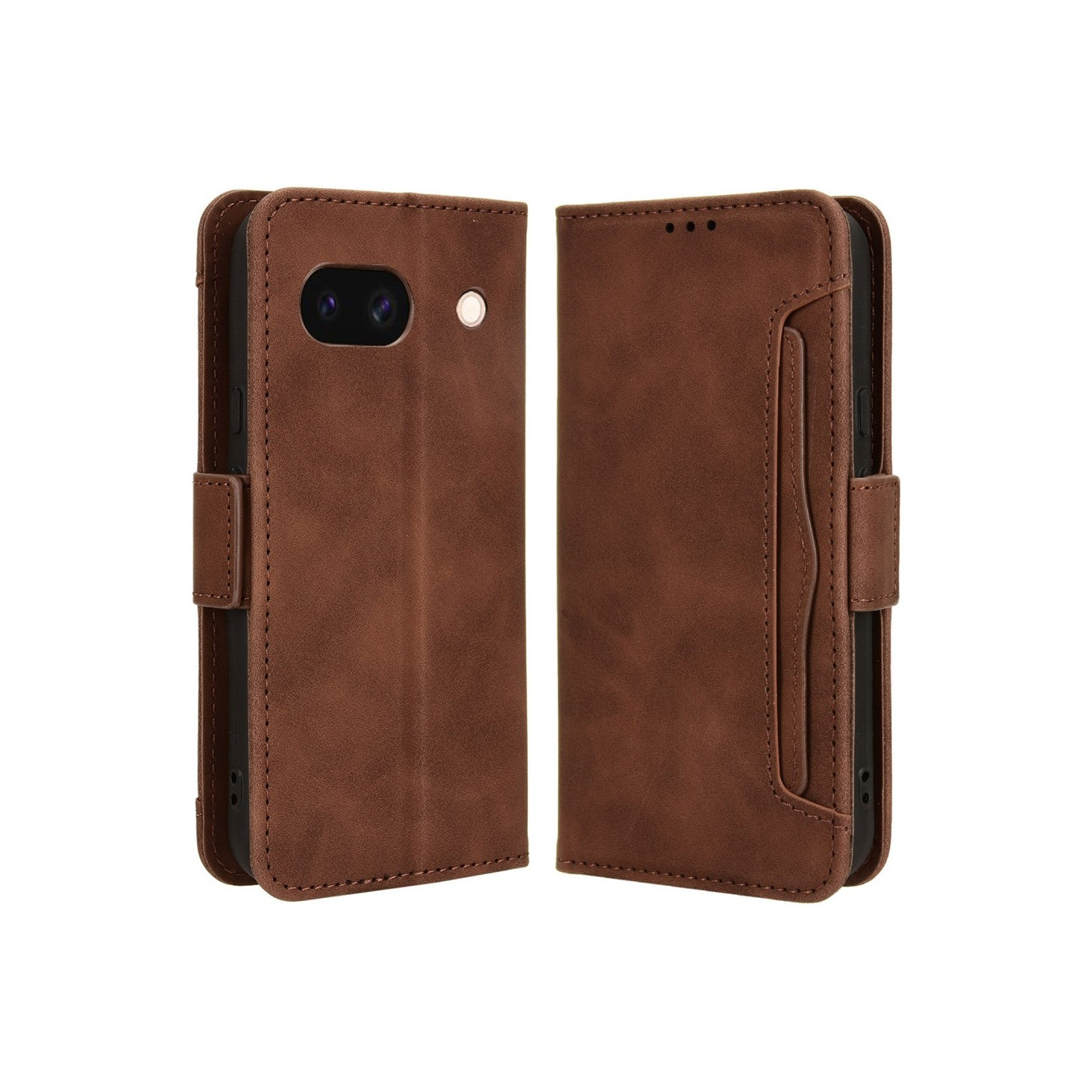 Til Google Pixel 8a Lommebok - deksel med Kortholder - Brun