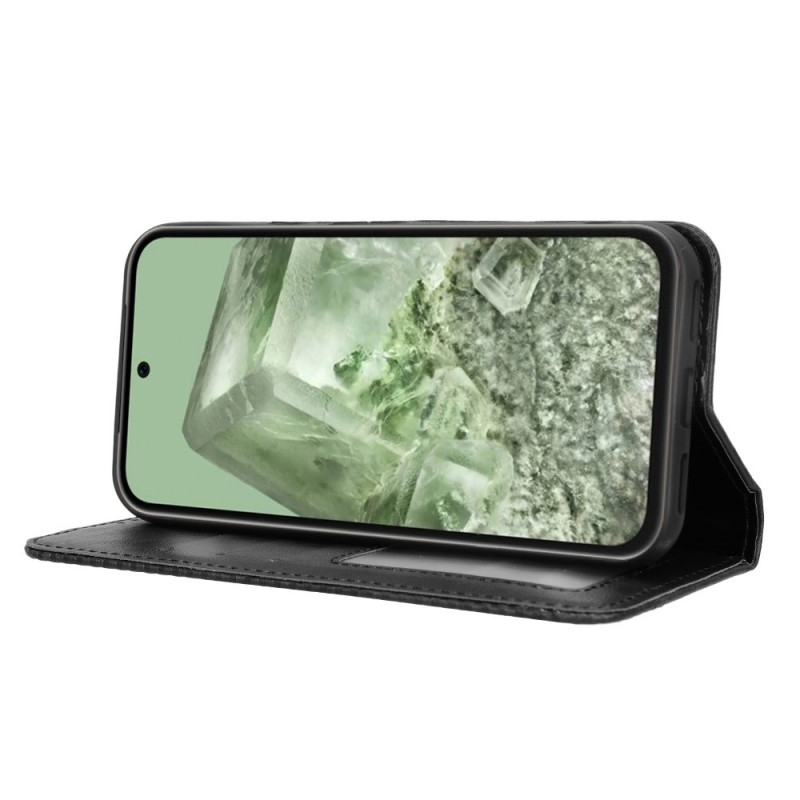 Google Pixel 8a Stand Phone Case Full Protection Wallet Cover - Black