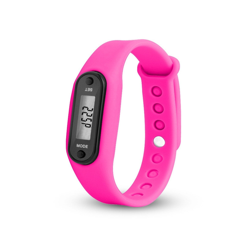 Type B Pedometer Pedometer Klokkemodell Komfortabel å ha på seg Mørkrosa