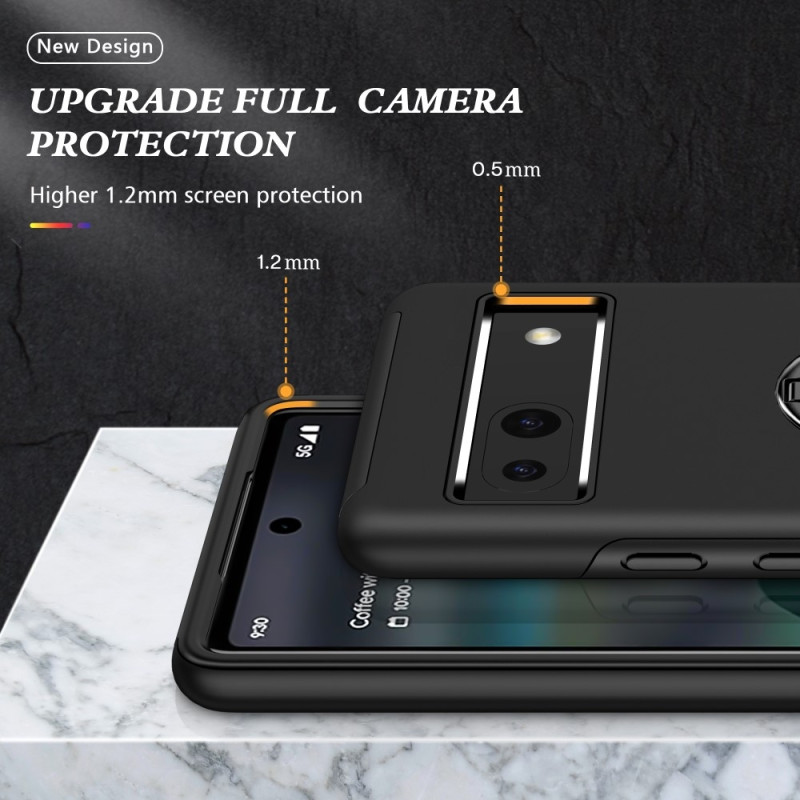 For Pixel 8a Hybrid Deksel Med Fingerring - Svart