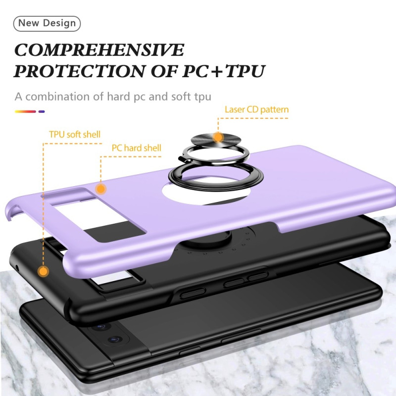 For Google Pixel 8a Finger Ring Kickstand Hybrid Case