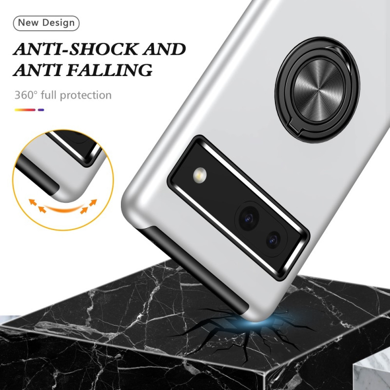 For Pixel 8a Hybrid Deksel med Fingerring - Sølv