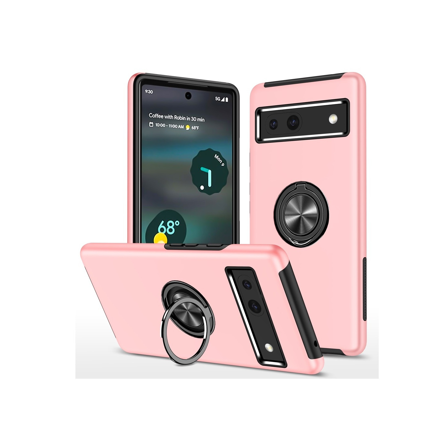 Til Google Pixel 8a Fingerring Kickstand Hybrid Taske