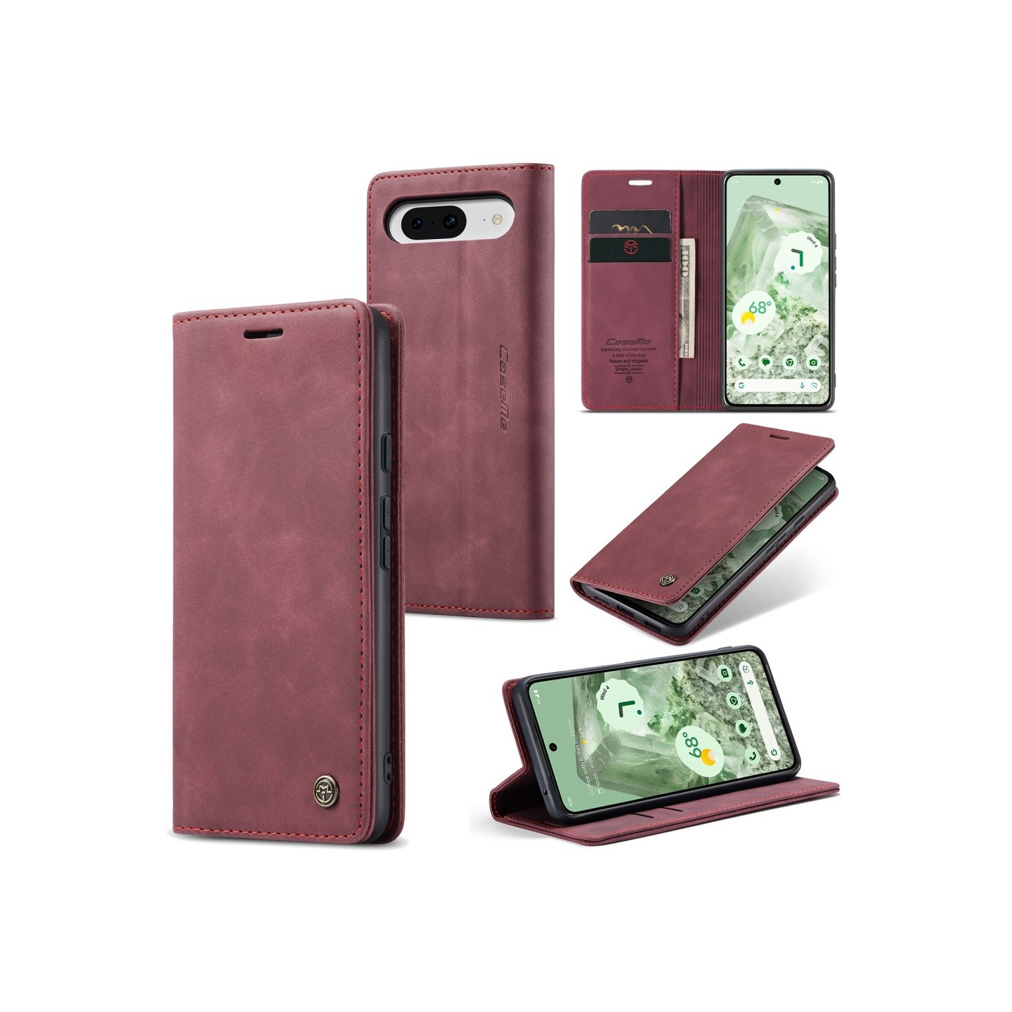 CASEME Lommebok - deksel til Pixel 8a - Brun