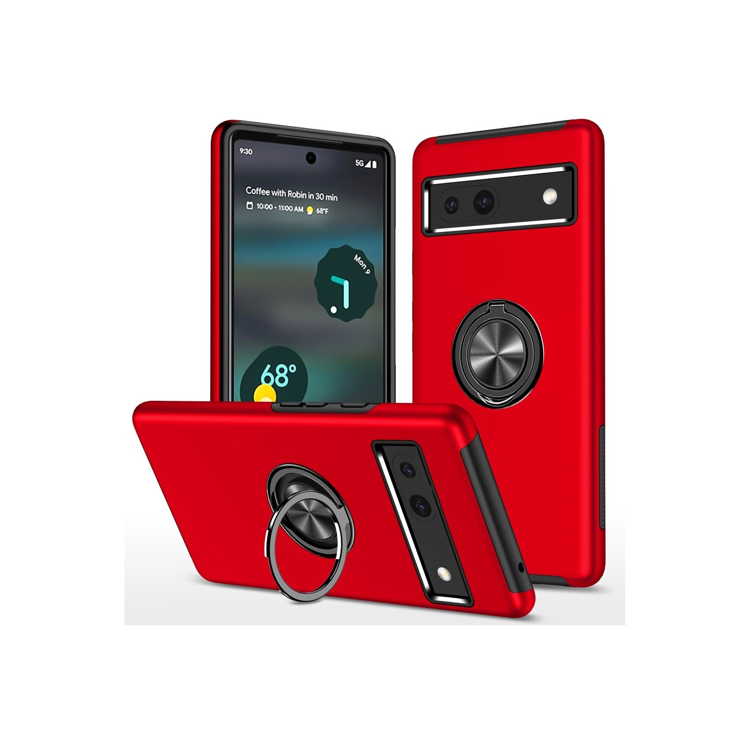 Til Google Pixel 8a Fingerring Kickstand Hybrid Taske