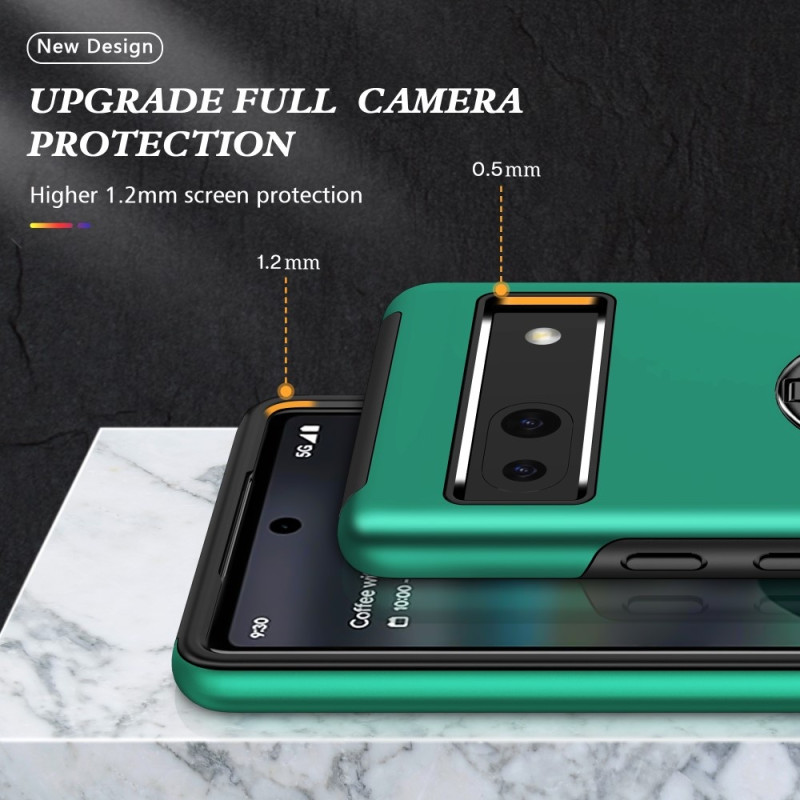 Til Google Pixel 8a Fingerring Kickstand Hybrid Taske