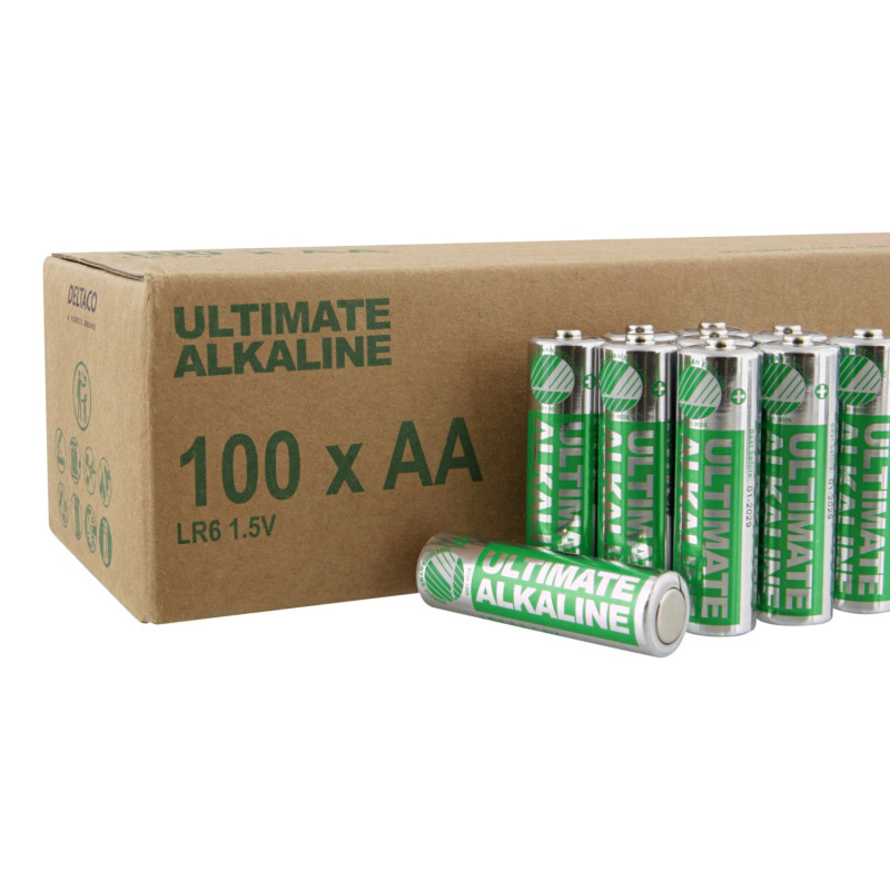 Ultimate Alkaline AA batteri, svanemærket, 1,5V, 100 - pak.