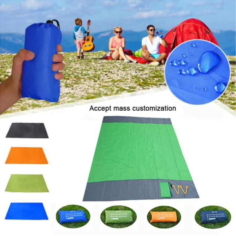 Beach Blanket 210x200cm Large Sandproof Waterproof Beach Mat - Orange