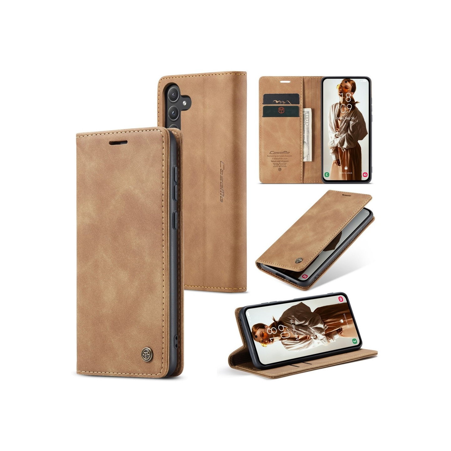 CASEME Lommebok - deksel Samsung Galaxy A55 5G - Brun