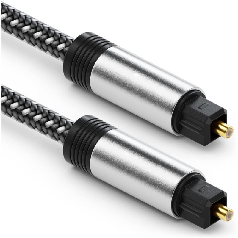 1m Optical Cable Nylon Braided SPDIF Gold - Plated Plug Digital Audio Fiber Optic Cord Toslink