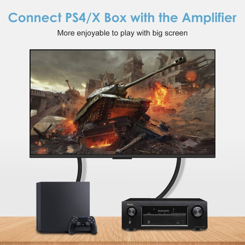 1m Optinen Kaapeli Nailonpunottu SPDIF Kultapäällystetty Liitin Digitaalinen Äänikuituoptinen Johto Toslink Yhteensopiva Soundba