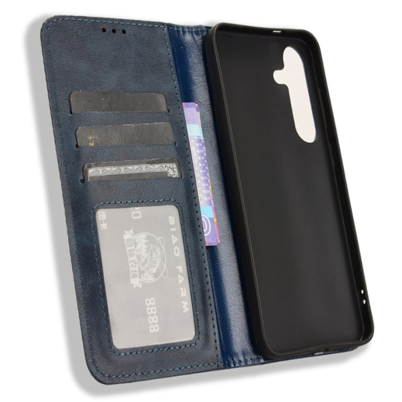 Wallet Stand Flip Phone Case for Samsung Galaxy S24 Plus - Blue