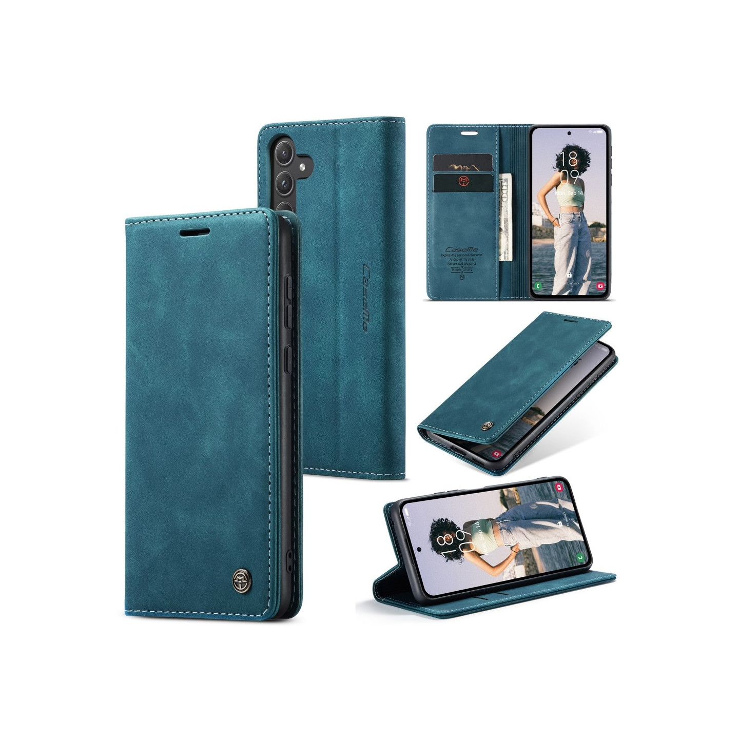 CASEME Lommebok - deksel Samsung Galaxy A55 5G - Grønn