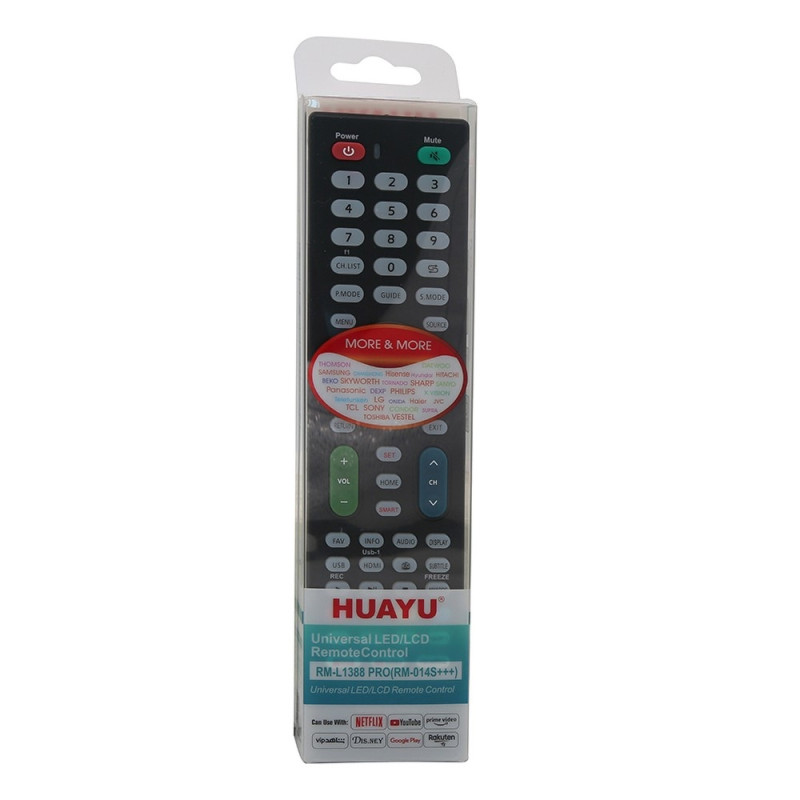 HUAYU RM - L1388 Pro TV fjernbetjening Erstatning for LCD LED