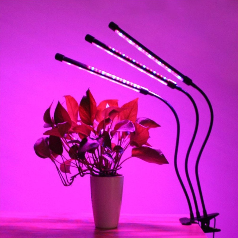 3 Head Grow Light 60 LED - lamppua Kasvinviljely Automaattinen ON/OFF
