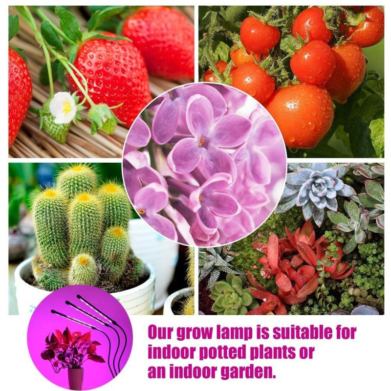 3 Head Grow Light 60 LED Bulbs Plant Growing Auto ON/OFF