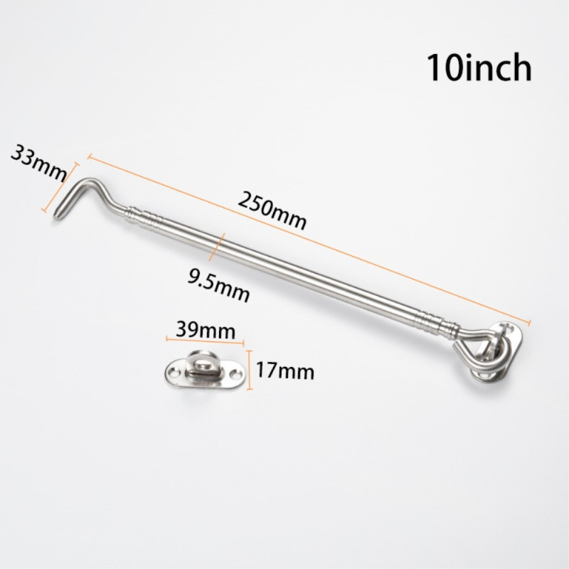 Hasp 10 - Inch Window Lock Security Stainless Steel Gate Latch