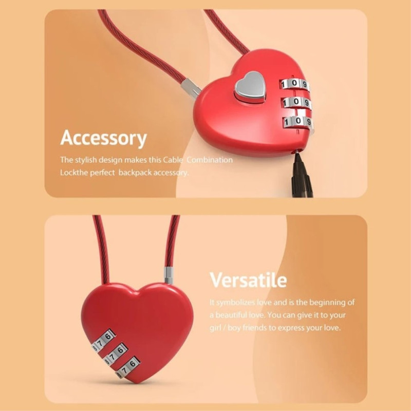 Heart 50 cm combination lock Padlock Storage Cabinet code