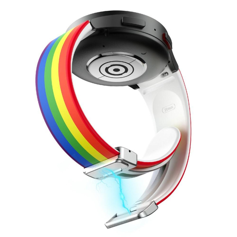 Samsung Galaxy Watch5+4 40 44mm Watch5 Pro 45mm Silicone Watch Band - Rainbow