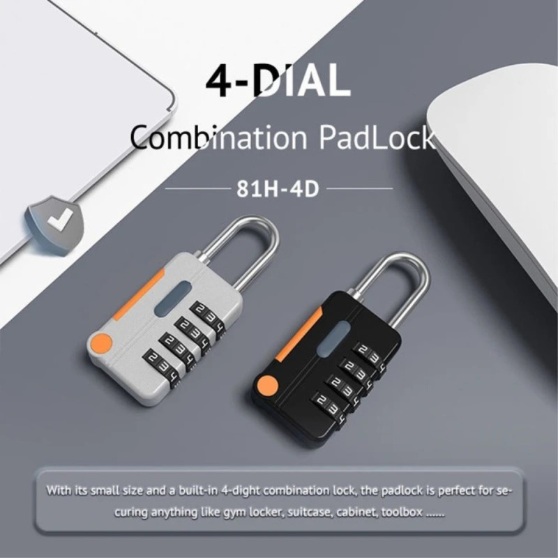 4 - digit luggage lock spring steel cable Padlock Anti - theft code lock