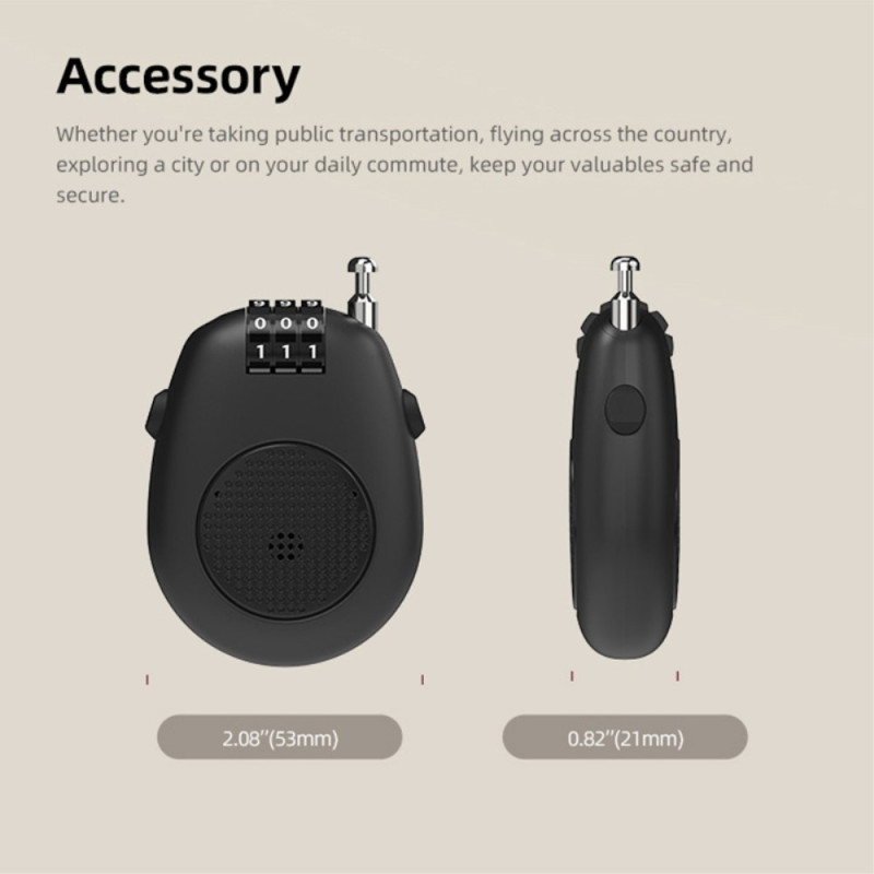 Reisebagasje Bil Snøscooterhjelmlås Uttrekkbar ståltau