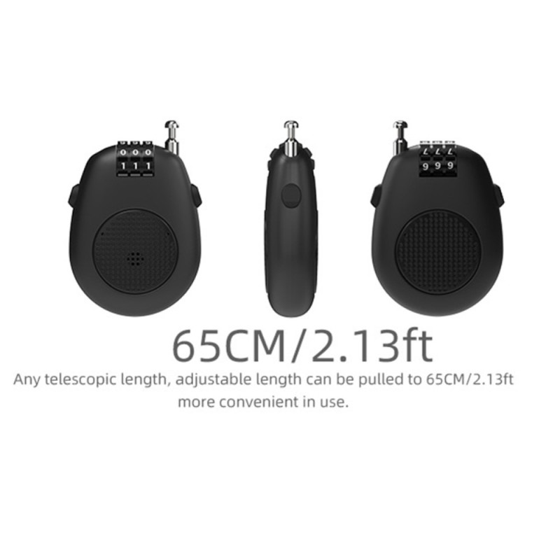 matkatavarat Moottorikelkka Helmet Lock Sisäänvedettävä teräslankakaapeli