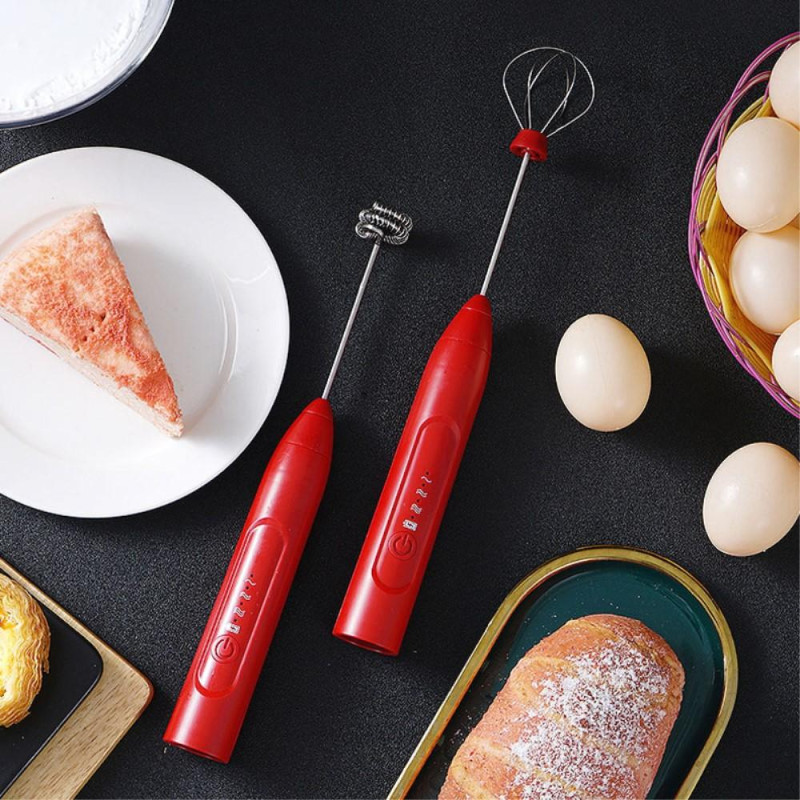 Automatic Milk Foam Maker Egg Beater Rechargeable Whisk - White