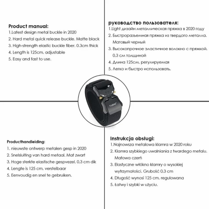 Taktisk bælte taljerem Militær nylon quick release spænde