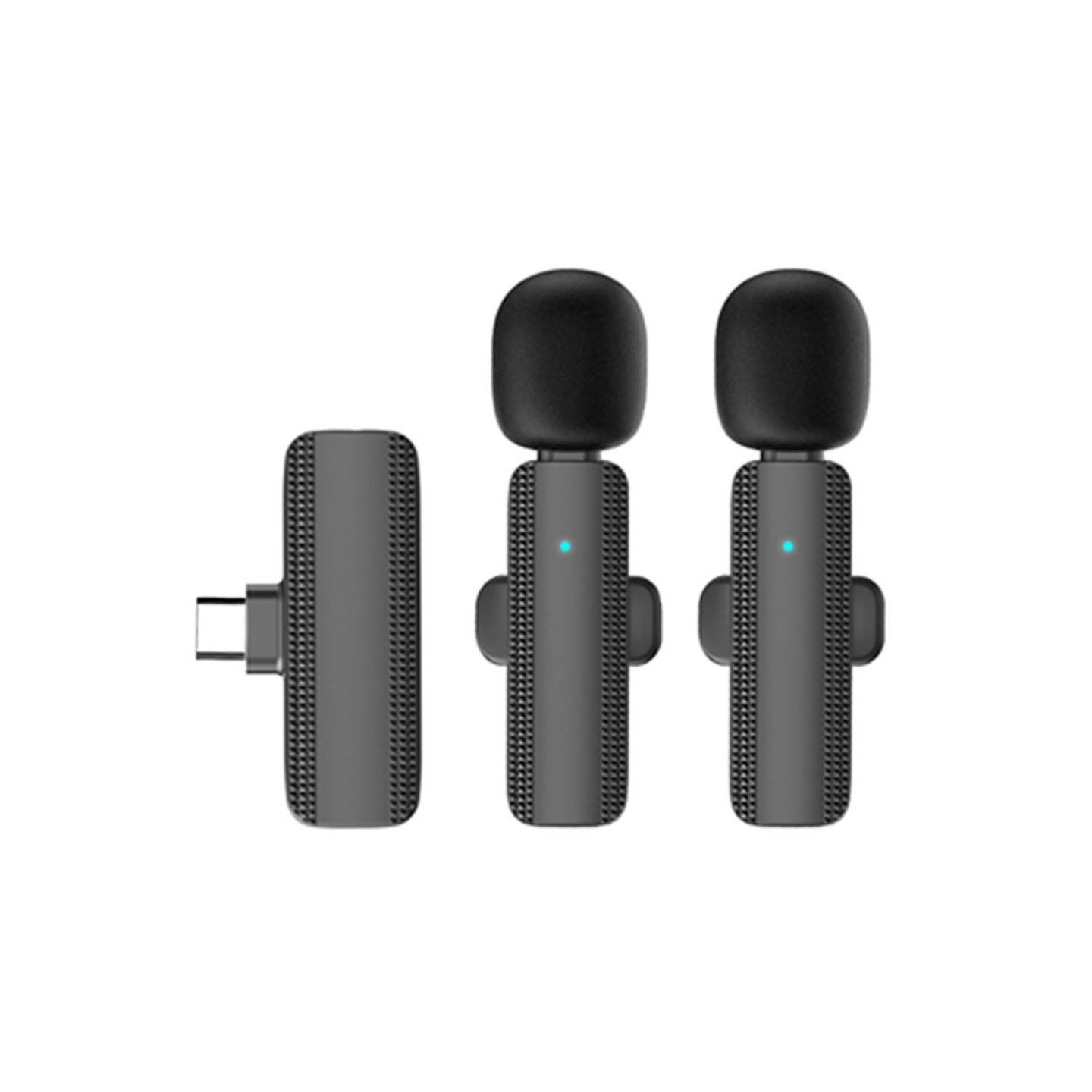 Wireless Lavalier Lapel Microphone & Receiver for USB - C 2 +1