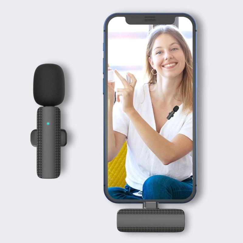 Trådløs Lavalier Lapel Microphone & Receiver til iPhone 2 +1