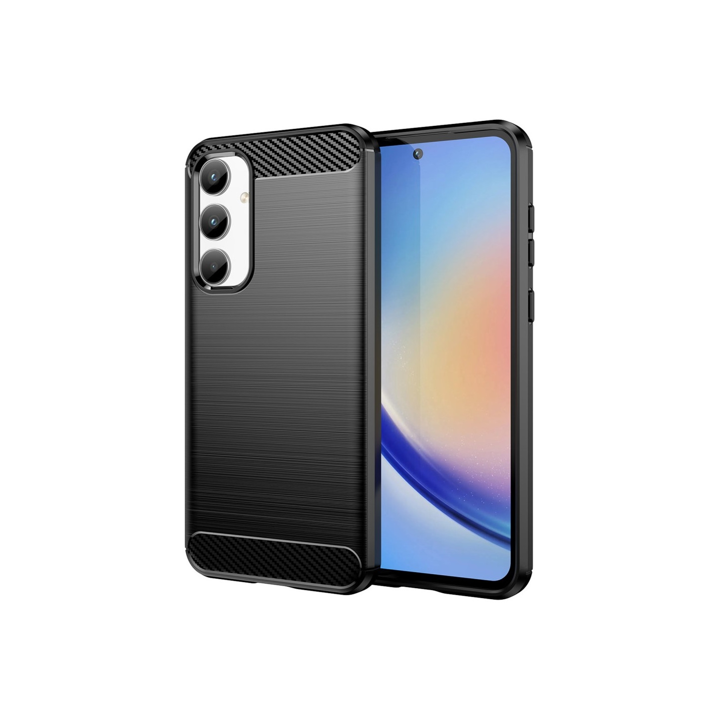 Samsung Galaxy A35 Kotelon Puhelimen Kansi TPU Hiilikuiturakenne