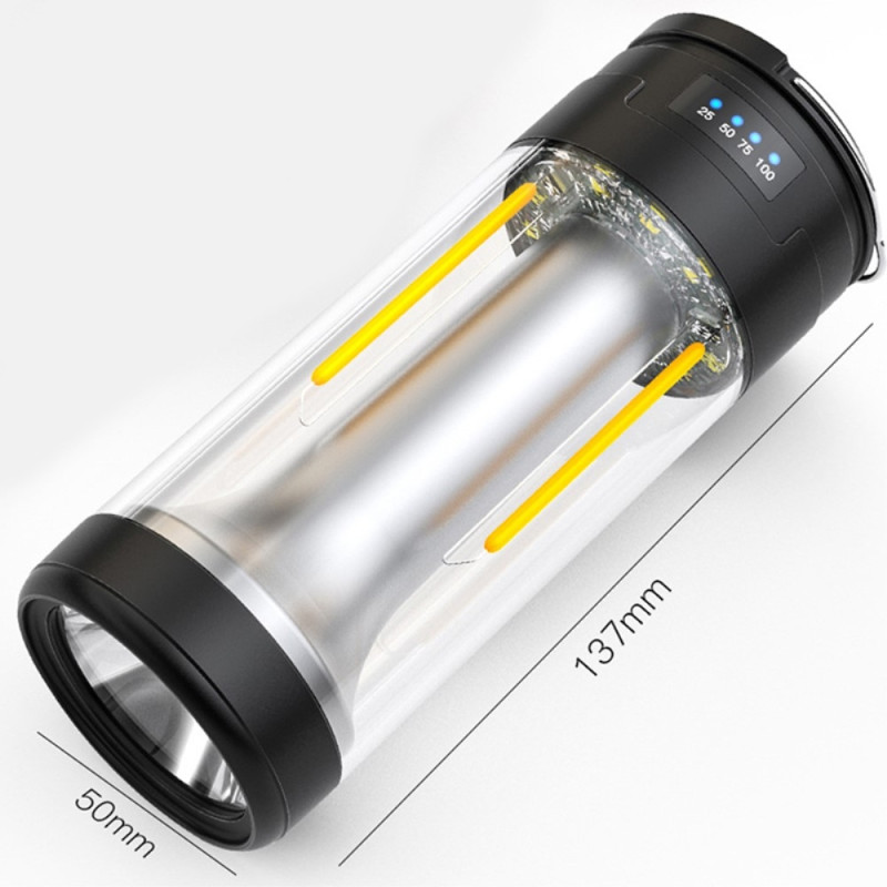 3 - i - 1 Lampe Camping Dobbelt lyskilde Genopladelig