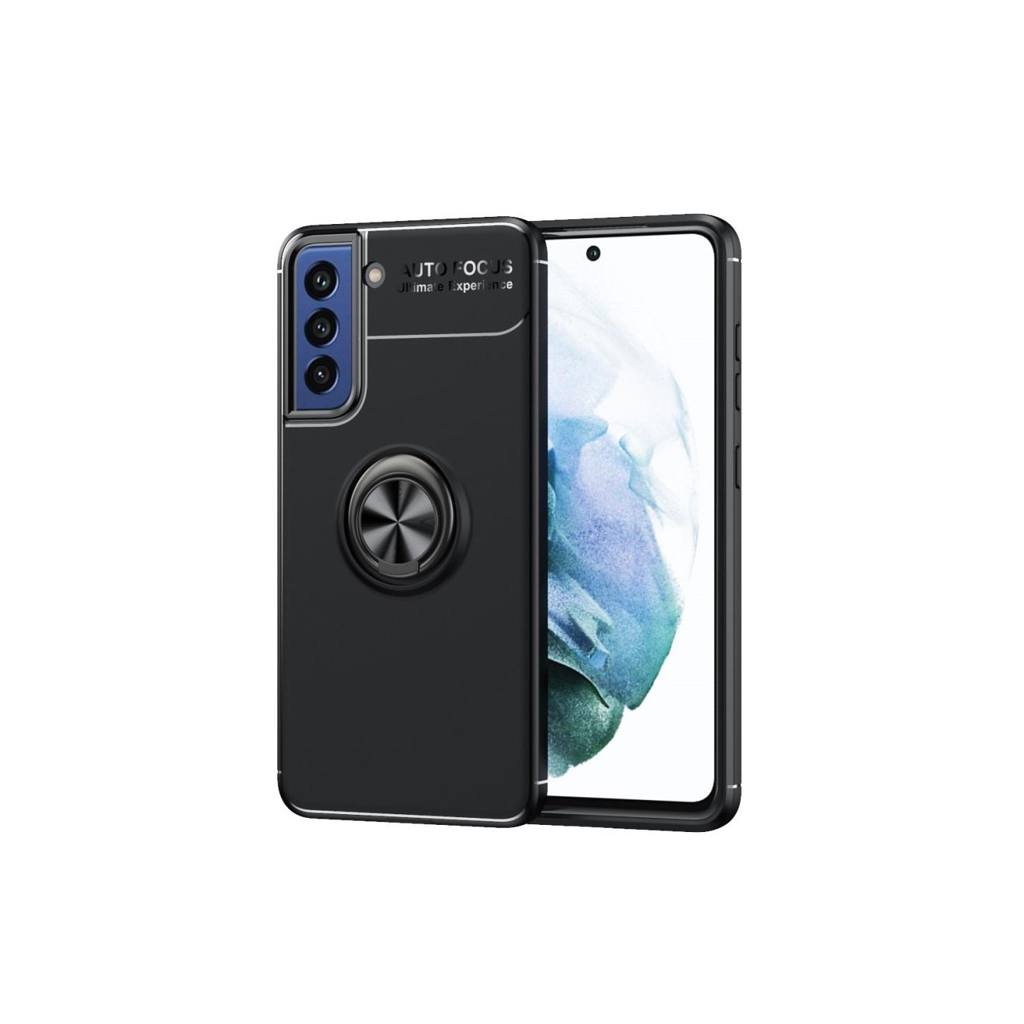 Samsung Galaxy S21 FE TPU Deksel Med Fingerring - Svart