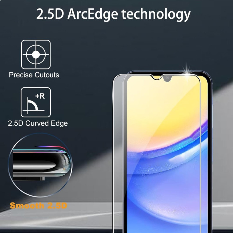 2Pcs For Samsung Galaxy A55 5G Tempered Glass Screen Protector with Camera Lens Film