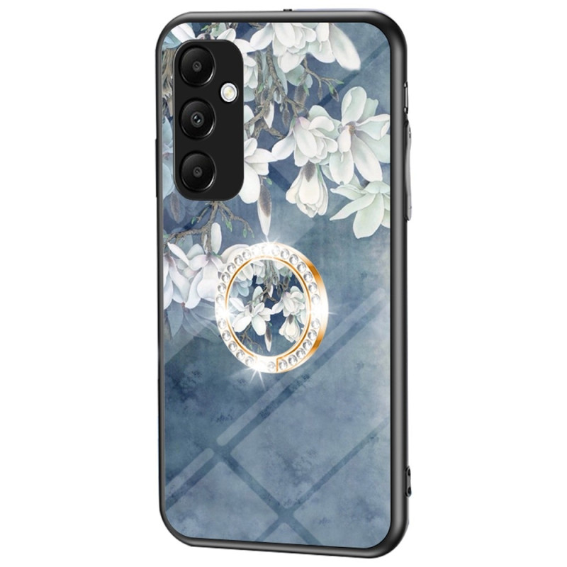 Til Samsung Galaxy A35 Herdet Glassdeksel Ring Kickstand Telefonveske - Rose