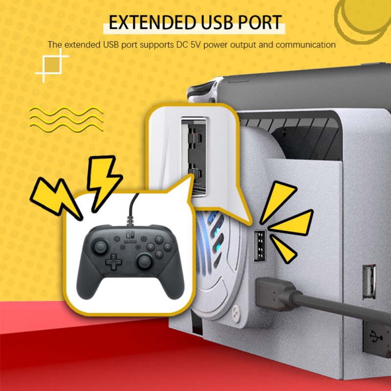 Yhteensopiva Nintendo Switch OLED Dock - jäähdytystuulettimen takakannen jäähdyttimen kanssa